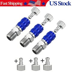 3Pcs 1/8 Airbrush Quick Connect Adapter Blue Male Fittings for Air Hose