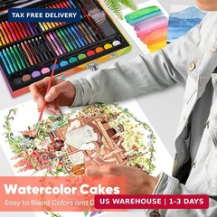 Soucolor Arts and Crafts Supplies, 183-Pack Drawing Painting Set for Kids Girls