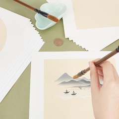 PandaHall 20pcs Shikishi Paper Pre-Mounted Xuan Chinese Navajo White
