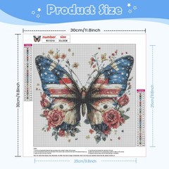 July 4th Diamonds Painting Kits for Adults Beginner,DIY 5D American Flag Diamon
