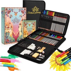 73 Pcs Drawing Kit Professional Art Supplies Drawing Set with Graphite Charcoal