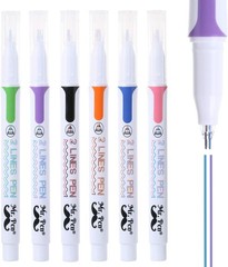 Mr. Pen- Double Line Pen, 6 Pack, Assorted 1 Count (Pack of 6), Multocolor