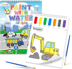 Paint with Water Coloring Books for Toddlers, Traffic Theme Mess Free Watercolor