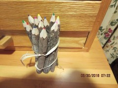 12 RUSTIC COLORED TREE BRANCH PENCILS FROM THAILAND–#T39-3