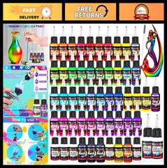 54 Color Airbrush Paint Set with Thinners – Ready to Spray Acrylic for Models, C
