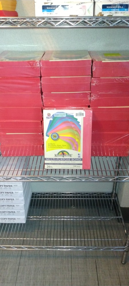 Lot of 22 Pacon Kaleidoscope Colored Paper 24lb 8-1/2 x 11 Red 500 Shts
