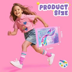 Art Supplies, Mermaid Drawing & Coloring Set with Crayons, Colored Pencils, M…