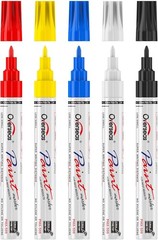 Oil-Based Fine Tip Paint Marker Pen – 5 Colors 0.9mm Fine Nib Permanent Markers,