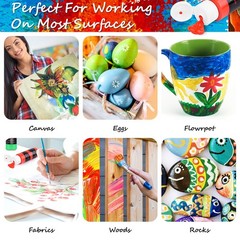 Caliart Acrylic Paint Set, 80 Colors 2oz/Bottle with 12 Brushes, Art Supplies…