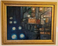 Used Large 26.5″ Abstract Artist Painter Palette Authentic Studio Kidney Shape
