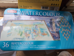 Derwent 36 Watercolour Pencils Count Multicolor + WATERCOLOR PAPER 24 sheets