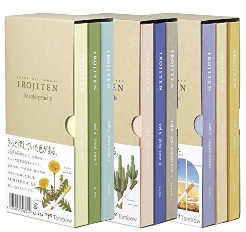 Tombow Colored Pencils Dictionary Irojiten Vol. 1,2,3 Set 90 Color Japan NEW