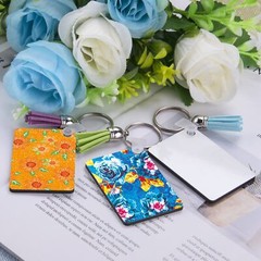 120 Pieces Rectangle Sublimation Keychain Blanks Double Side Heat Transfer Bl…