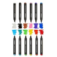 12 PCS Pro Acrylic Paint Markers Fine Point For Calligraphy Art Illustration