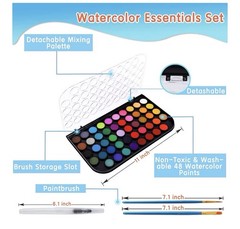 Watercolor Paint,watercolor paint set,48 Colors Washable Watercolor Paint Set…