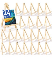 ESRICH 24 Pack 9in Wood Easels for Painting Canvases Art &Crafts Painting Party
