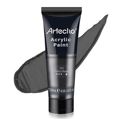Artecho Black Acrylic Paint Lamp Black Paint 120ml / 4.05oz Tubes Art Craft P…