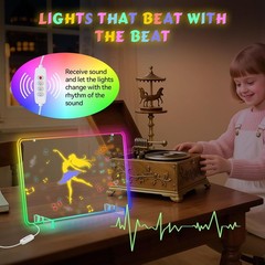LED Note Board with Colors,11.8″X7.8″ Led Drawing Board for Kids,21Modes &16 Col