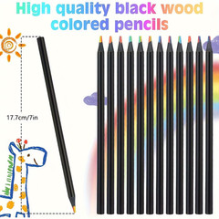 12/24/36/48Pcs 7 Colors Rainbow Pencils 3.3Mm Colored Pencils for Art Drawing Co