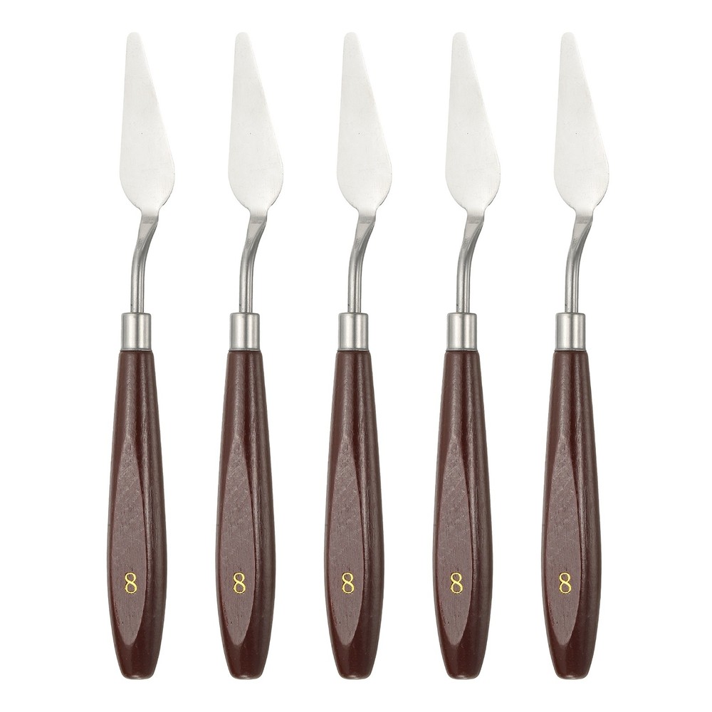 5pcs Painting Palette Knife 2.09 x 0.75 Inch Stainless Steel with Wood Handle
