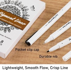 Dual Tip Micro Fineliner Ink Pens Size 0.05-0.8 Nib Pigment Black Liner Pen Set
