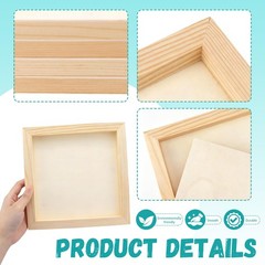 6 Pack 8 x 8 Inch Wood Panel Boards, Unfinished Wooden Canvas Panels Boards f…