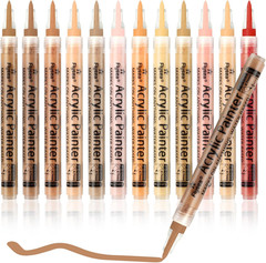 Acrylic Skin Tone Paint Pens 12 Skin Colors Art Markers for Birthday Party DIY C