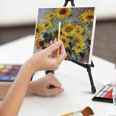AROIC 3 Pack 14” Tabletop Easels, Black Steel Table Top Easels for Display, Adj