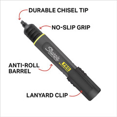 Sharpie PRO Permanent Marker Medium Chisel Tip Black and Red 2-Count