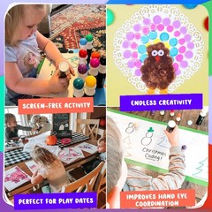 16 Washable Dot Markers for Toddlers | w/ 50 Page Coloring Activity Book Kit,…