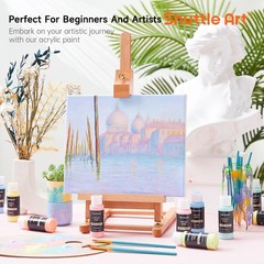 Artist-Grade 40 Pack Pastel Acrylic Paint Set – High Viscosity & Easy to Blend