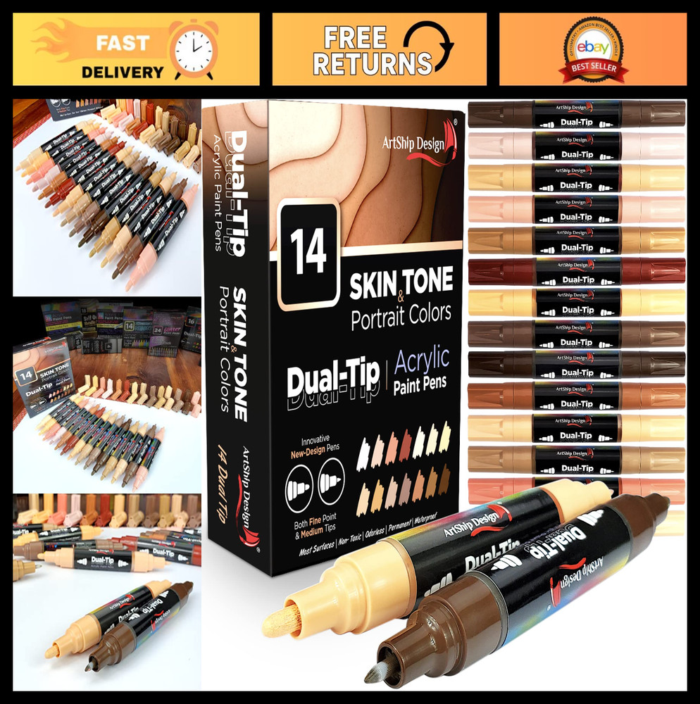 Acrylic Paint Pens Double Pack – Skin Tone Colors for Art & Craft Projects
