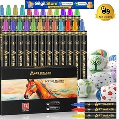 Versatile Art Supplies Kit: 72 Dual Tip Acrylic Markers for Creative Souls