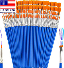 Small Paint Brushes Bulk, 160 Pcs Flat Tip round Acrylic Paint Brushes for Kids