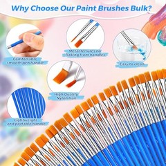 162 Pcs Paint Brushes Bulk, Round Flat Tip Acrylic Paint Brushes Set 162 PCS