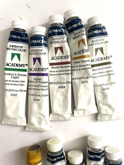 GRUMBACHER Watercolor Lot-26 Paint Tubes +TALENS COTMAN Some Unused-All Pliable