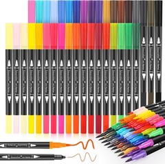 Art Brush Markers Pens for Adult Coloring Books, 36 Colors Numbered Dual Tip …