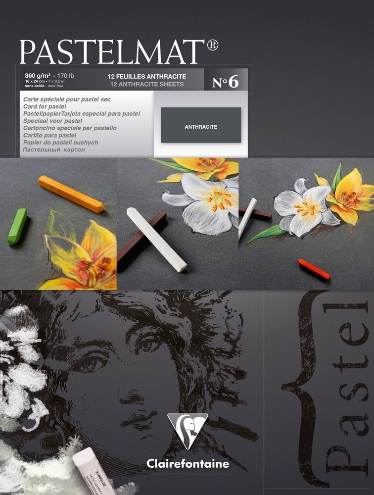 Clairefontaine Pastelmat – Pastel Card Pad 360g Anthracite – (Ref 6) -18 x 24cm