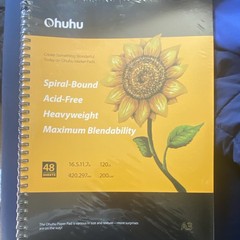 Ohuhu Marker Pad A3 Spiral-Bound Marker Art Pad, 48 Sheets, White