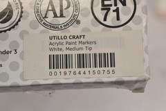UTILLO CRAFT Acrylic Paint Markers White 2-3mm Medium Tip Lot Of 3 8-Pack