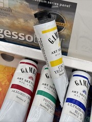 Gamblin Artists Oil Colors ASP Art Sketching Oils Paint Set Brushes Gesso Board