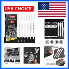 White Gel Pens 0.6mm Fine Point Opaque White Archival Ink Pen for Art, Colori…