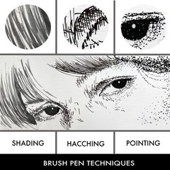 Kuretake Zig Inktober pen set, for Illustration, Manga Drawing, Lettering and