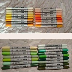 Copic Ciao 121-piece Pens set With 2 Cases Copic Multiliner 0.1 Black Used Good