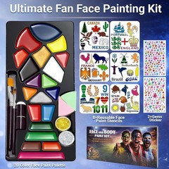 Face Painting Kit for Kids & Adults, 20 Colors Water Activated Face Paint Set…