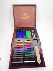 Royal Langnickel Drawing Art Set Pencils, Pastels in Wood Box 48pc
