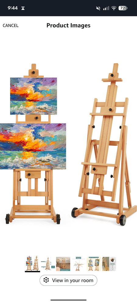 VISWIN Studio H-Frame Easel, Tilting Flat & Adjustable Beech Wood Art Easel