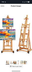 VISWIN Studio H-Frame Easel, Tilting Flat & Adjustable Beech Wood Art Easel
