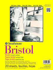300 Series Bristol Paper Pad, Smooth, Tape Bound, 9×12 inches, 20 Sheets (100lb/