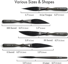ARTIFY 5-Piece Pinstriping Brush Set – Squirrel & Goat Hair for Artists